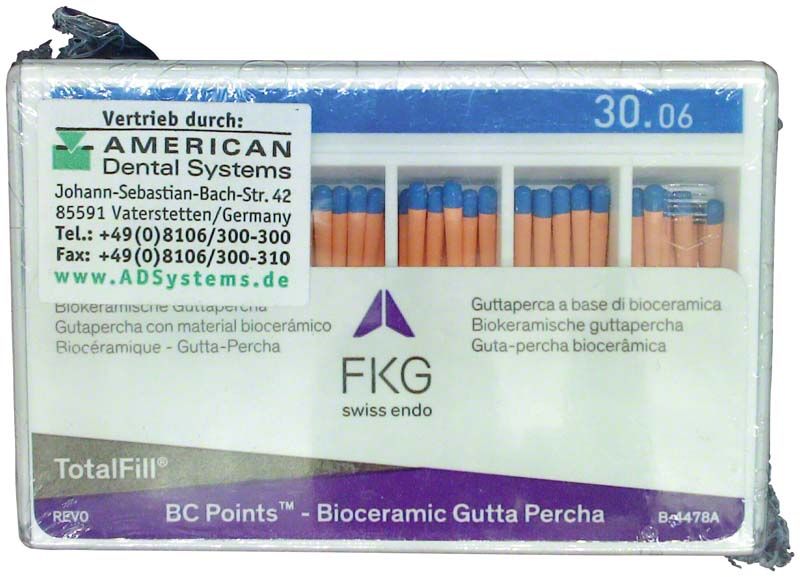 Verpackung von TotalFill BC Points Taper .06 Iso 030 Guttaperchastifte.