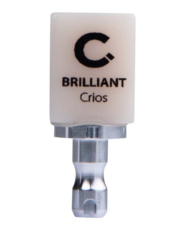 Hochleistungs-CAD/CAM-Cerec-Block BRILLIANT Crios für zahnmedizinische Restaurationen.