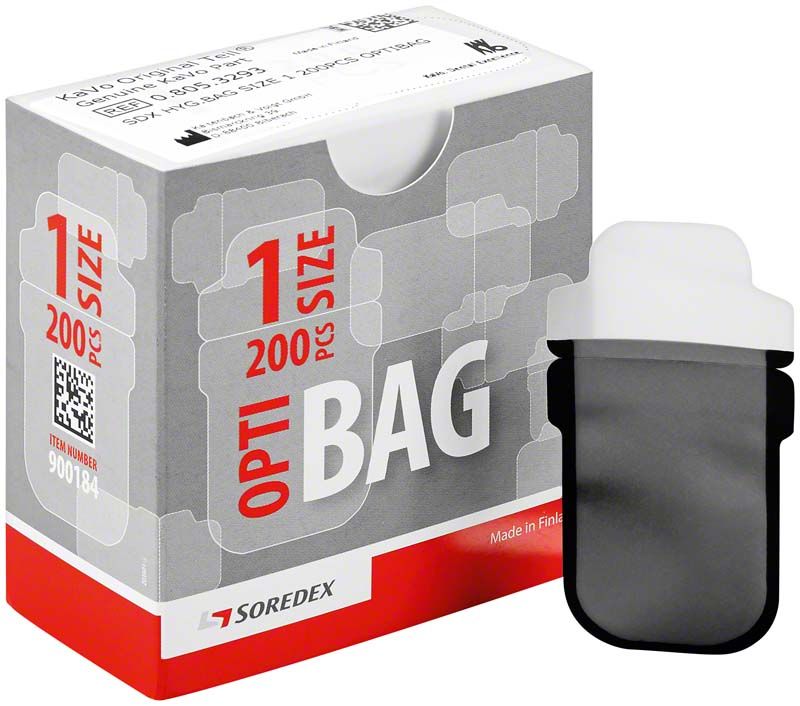 Schachtel mit 200 DIGORA® Opti BAG Röntgenschutzhüllen, Größe 1.