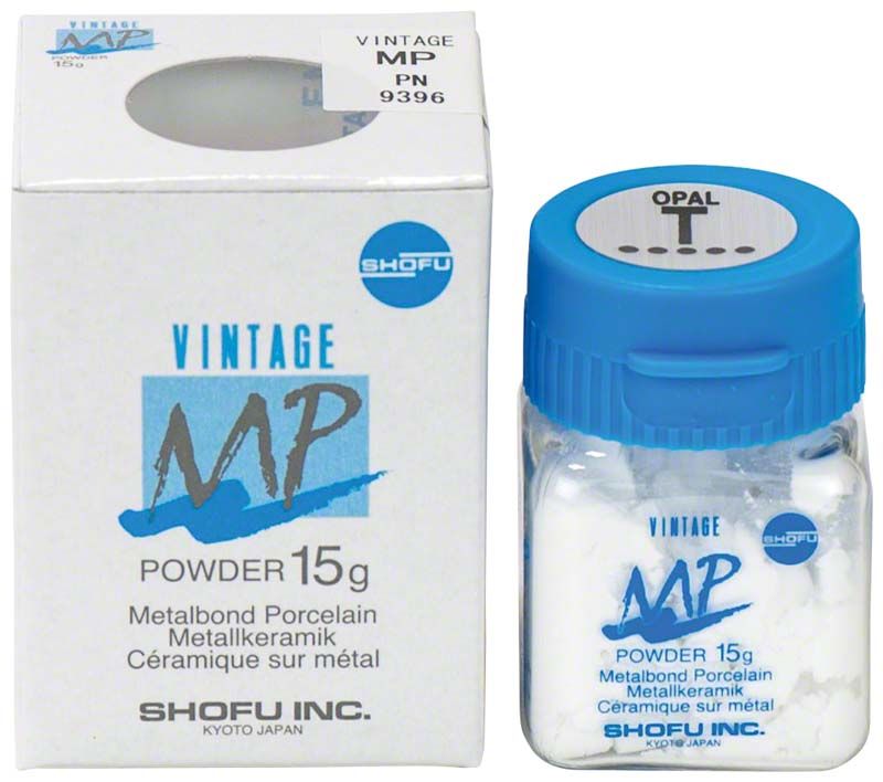 Verpackung und Glasbehälter des VINTAGE MP Opal Effect 15g Pulvers