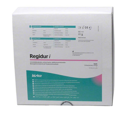 Regidur® i Silikonmaterial-Verpackung mit Produktinformationen auf der Vorderseite.