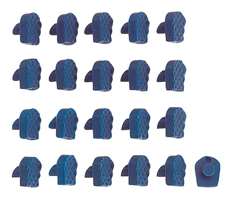 Hochwertige Ersatz-Polymerbacken für den Crown Tractor in blauer Farbe.