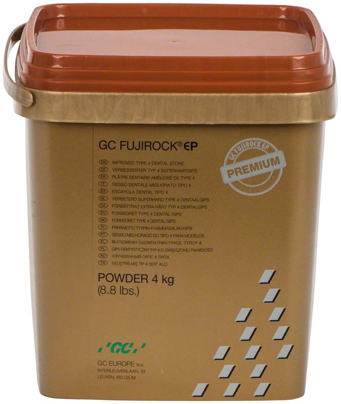 Fujirock® EP Premium Line 4kg Inca Brown Superhartgips in braunem Behälter.