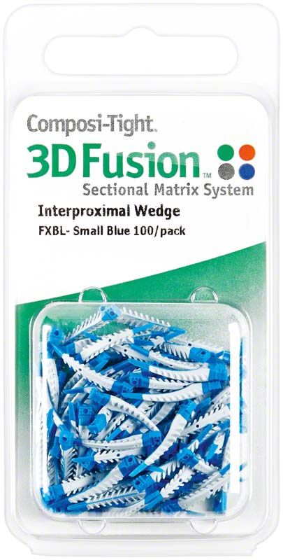 Composi-Tight® 3D Fusion™ Keile blau in Kunststoffverpackung.