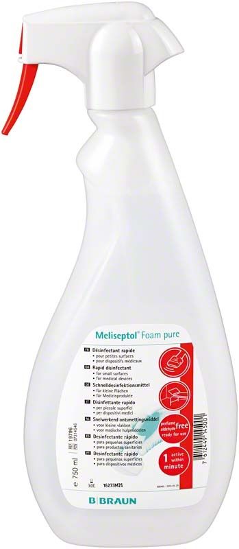 Meliseptol Foam Pure West Desinfektionsschaum in weißer Sprühflasche