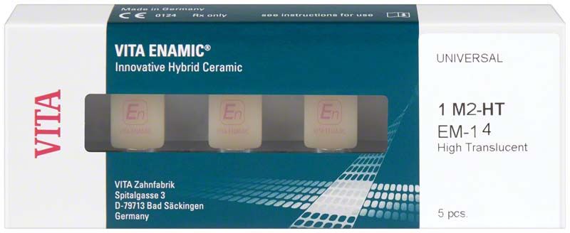 Verpackung von VITA ENAMIC® Universal EM-14 HT 1M2 Zahnersatzmaterial.