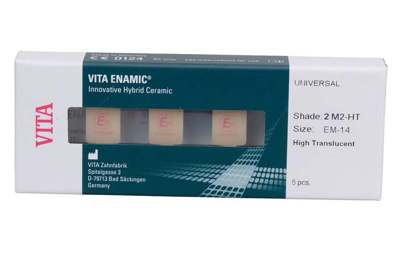VITA ENAMIC® Hybridkeramikblock EM-14 HT 2M2 in Originalverpackung.
