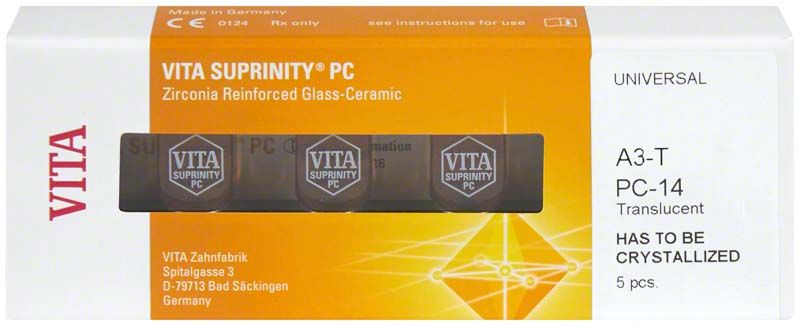 VITA SUPRINITY® PC Universal T A3, Zirkonoxid-verstärkte Glaskeramikverpackung.
