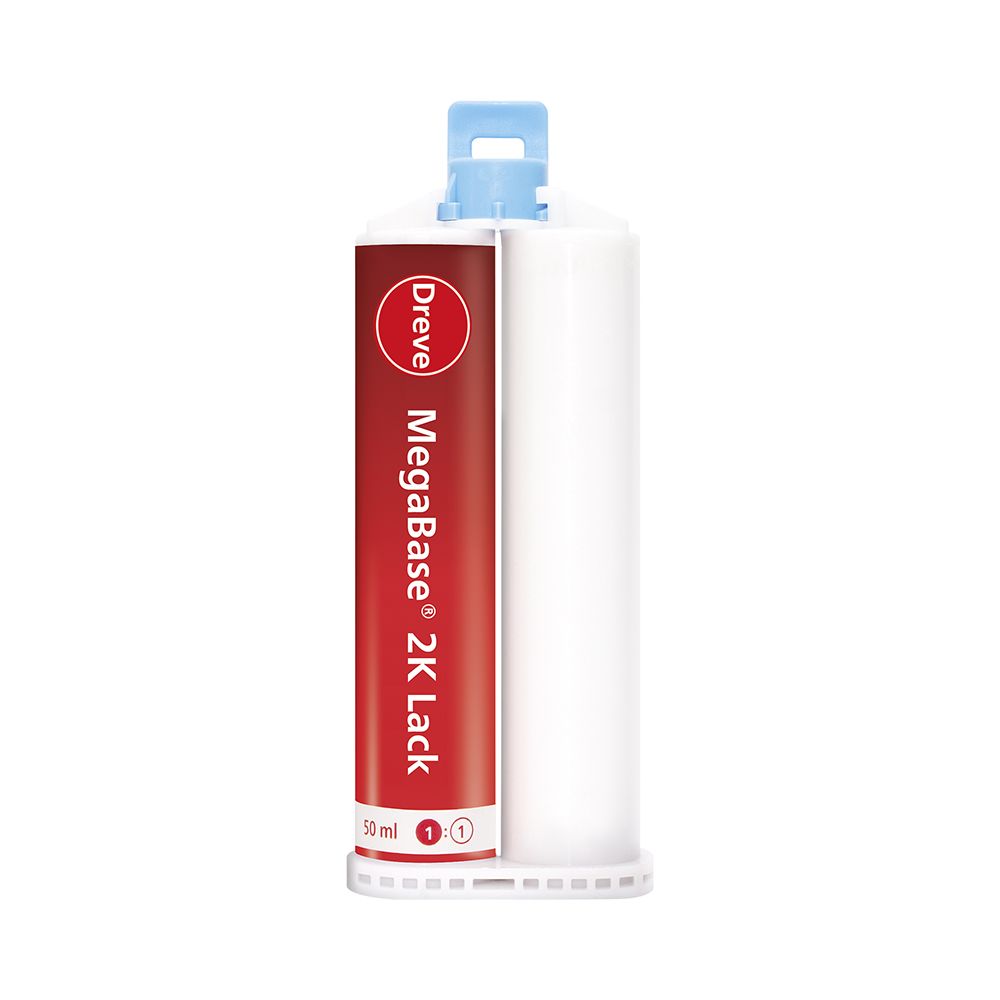 MegaBase® 2K Lack Kartusche mit rotem Etikett und weißem Hintergrund