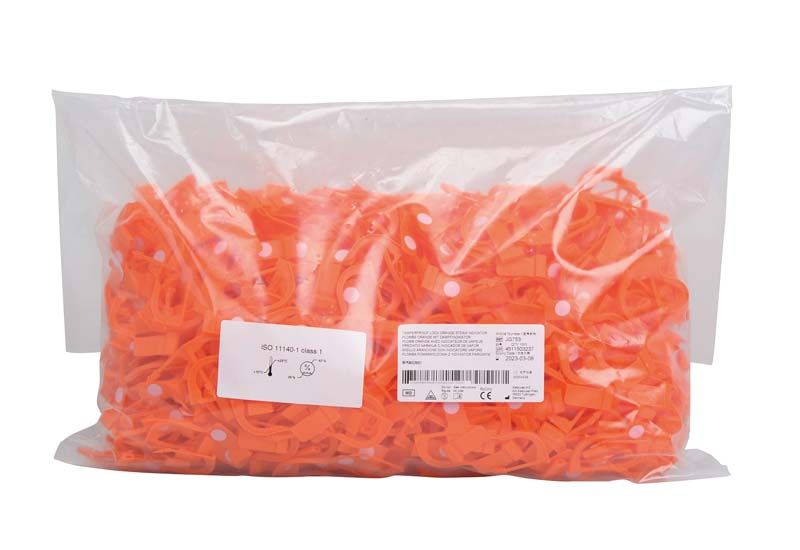 Plombe mit Dampfindikator JG753 in transparenter Verpackung.