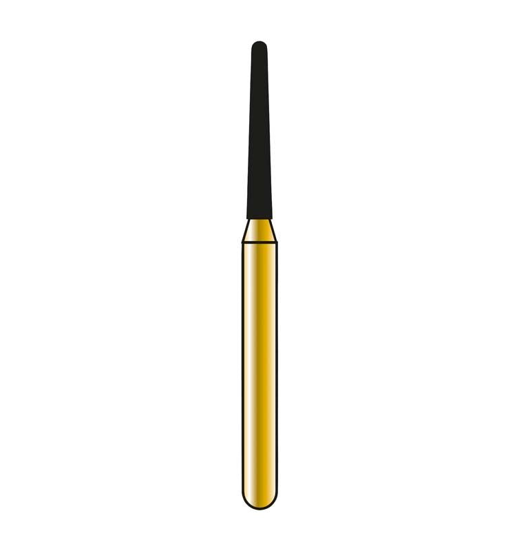 DIATECH Speedster FG S856 012 Zahnbohrer in Nahaufnahme mit goldener Schaft.