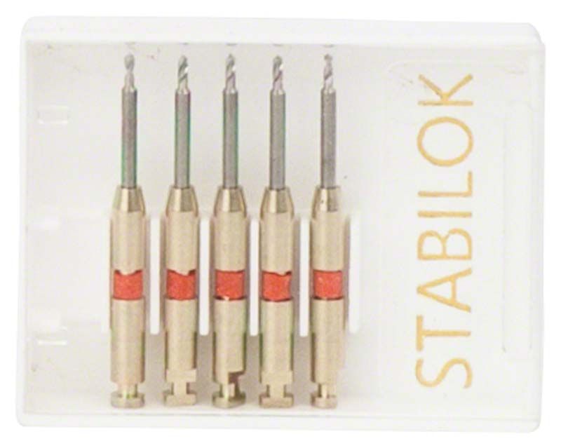 Stabilok Vorbohrer Titan orange in Verpackung mit fünf Bohrern