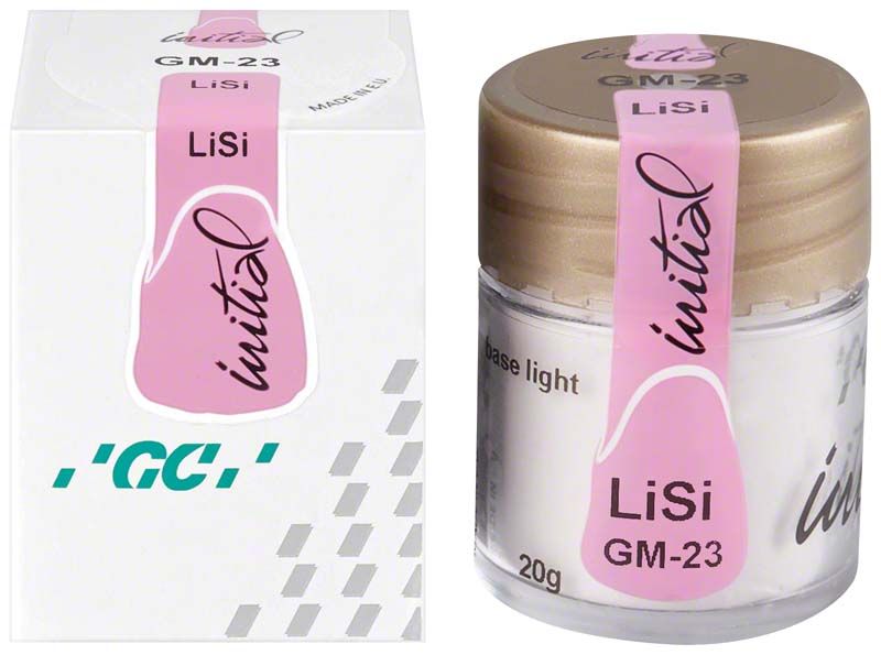 GC Initial LiSi Gingiva GM-23 in weißem Behälter mit rosa Etikett