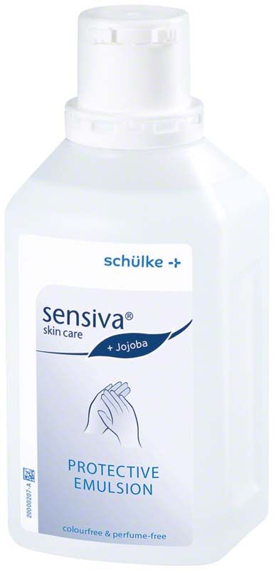 Sensiva® Schutzemulsion Flasche 500ml mit Spenderaufsatz.