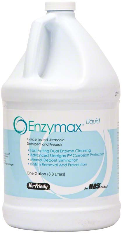 ENZYMAX® LIQUID Vorratsbehälter 3,8l mit detaillierter Produktetikettierung.