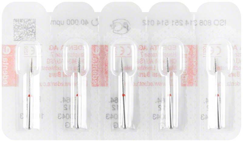 Diamantschleifer Diamant FG 864F 012 in Blisterverpackung.