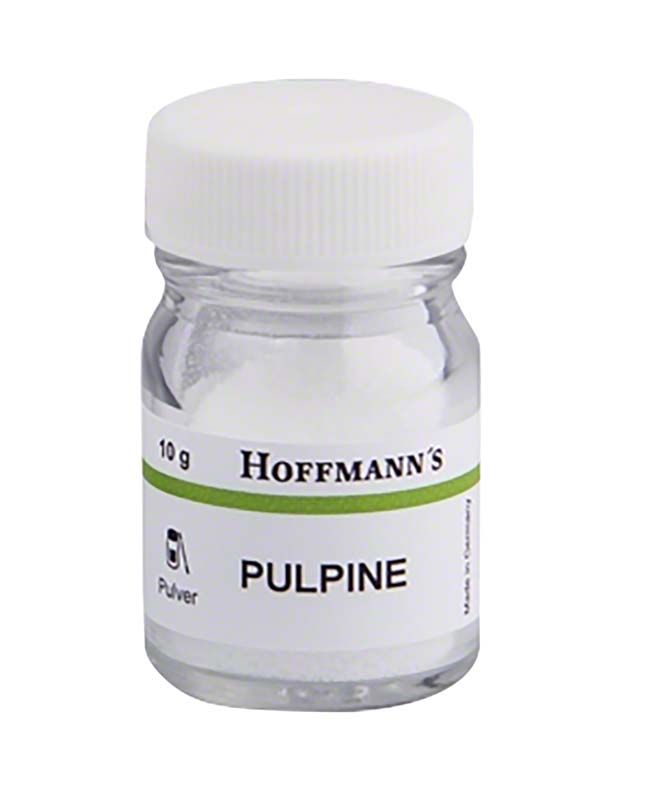 Hoffmann's PULPINE Standard Flasche mit 10 g Pulver, weißer Deckel.