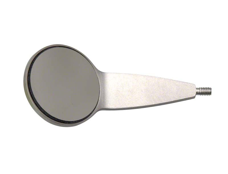 Mundspiegelaufsatz Nr. 4 mit Rhodium Beschichtung und breitem Schaft.