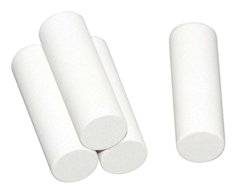 Einweg Press-Stempel aus weißem Material in zylindrischer Form.