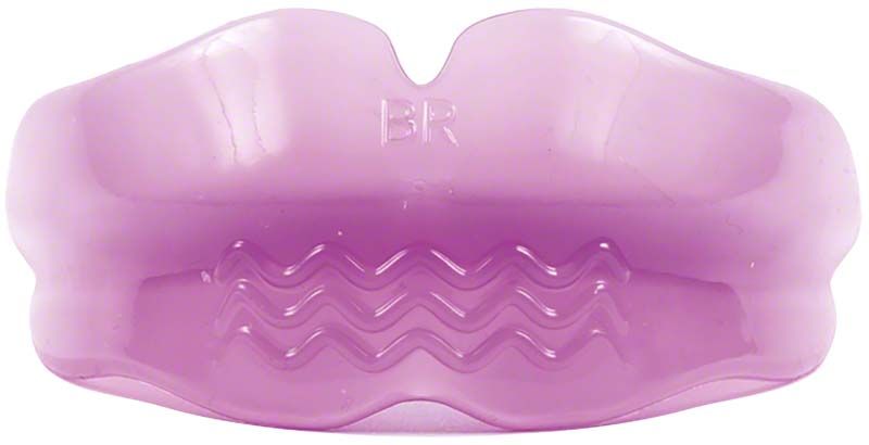 OrthoPreventAligner® Bruxismus Knirscherschiene in rosa Farbe mit Wellenmuster.