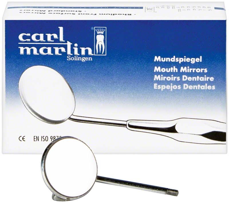 Mundspiegel plan Rhodium Nr. 4 vor Verpackung mit Produktname