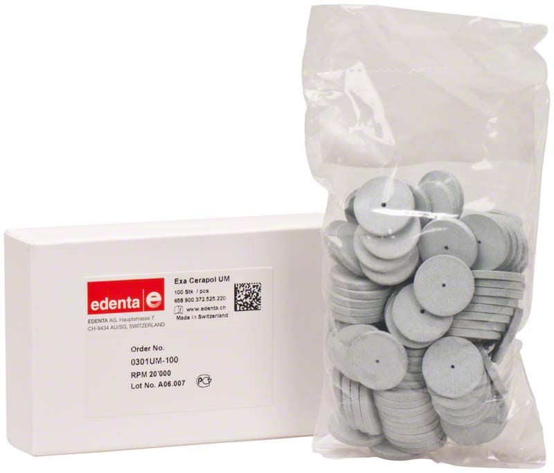 Exa Cerapol grau Rad groß UM Keramikpolierer in Verpackung.