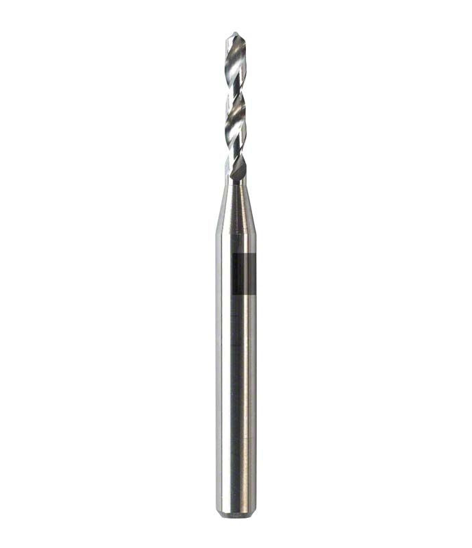 Kleiner Smart-Pinbohrer Ø 1,57mm aus Metall in Nahaufnahme.