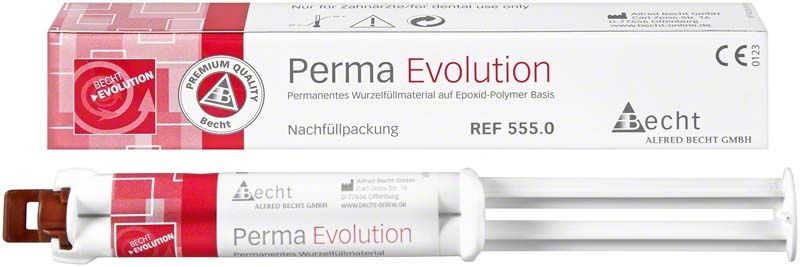 Perma Evolution Doppelkammerspritze mit Verpackung für Wurzelfüllung.