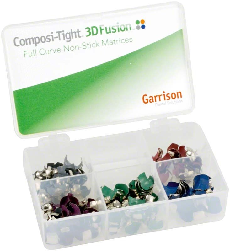 Composi-Tight® 3D Fusion™ Matrizen-Kit mit verschiedenen farbigen Matrizenbändern.