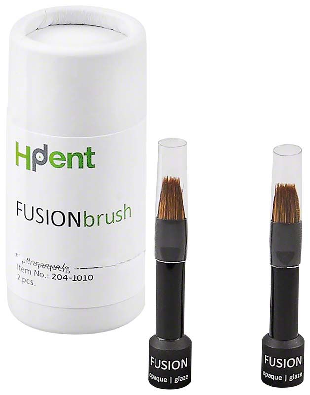 FUSION.brush opaque/glaze mit Verpackung und zwei Pinselaufsätzen.