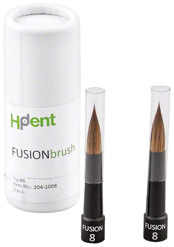 FUSION.brush Tip Gr. 8 mit Kolinsky Pinselspitzen und Verpackung.