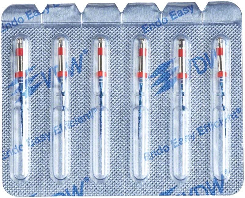 Blisterpackung mit sechs RECIPROC® blue 21mm R25 Endofeilen.