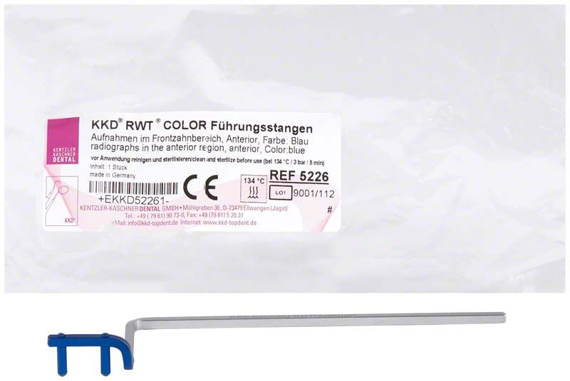KKD® RWT® COLOR Führungsstange Anterior mit blauer Farbcodierung.