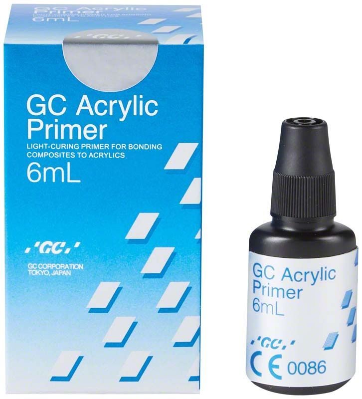 GC Acrylic Primer Flasche und Verpackung mit blauem Design, 6 mL.