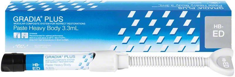 GRADIA® PLUS Paste Heavy Body HB-ED Tube vor Verpackung.