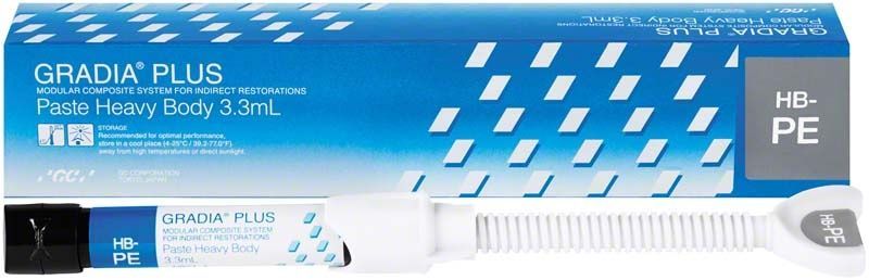 GRADIA® PLUS Paste Heavy Body HB-PE in weiß-blauer Verpackung.