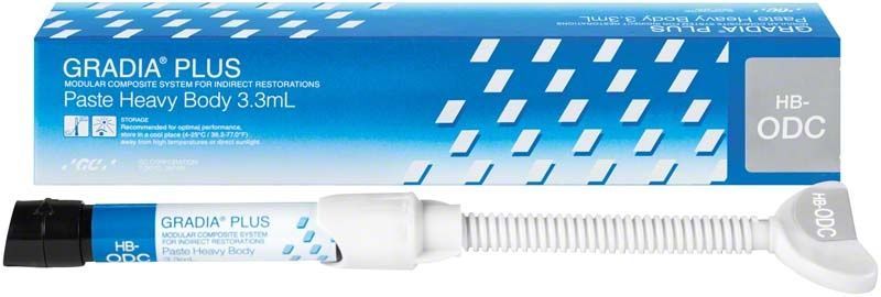 GRADIA® PLUS Paste Heavy Body HB-ODC in 3,3 ml Verpackung.