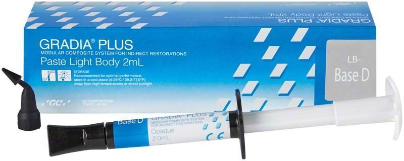 GRADIA® PLUS Paste Light Body LB-Base D in Spritze mit Verpackung