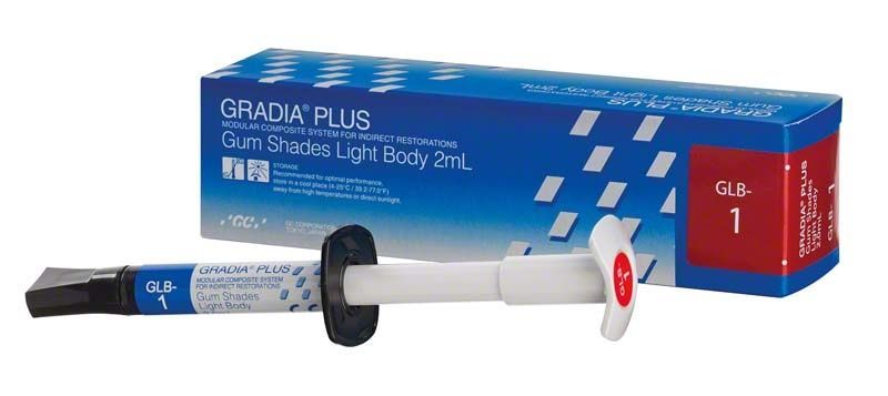 GRADIA® PLUS Paste Light Body GLB-1 in Spritze mit Verpackung