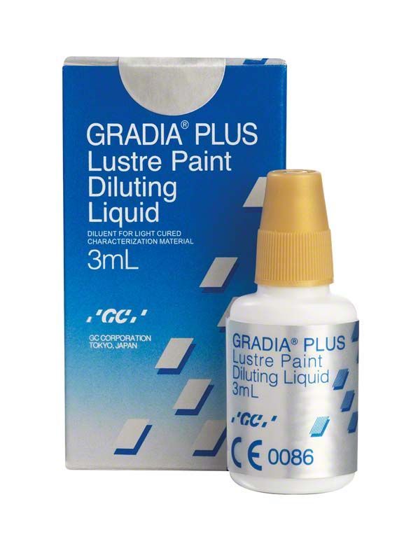 GRADIA® PLUS Lustre Paint Verdünnungsflüssigkeit 3 ml mit Verpackung.