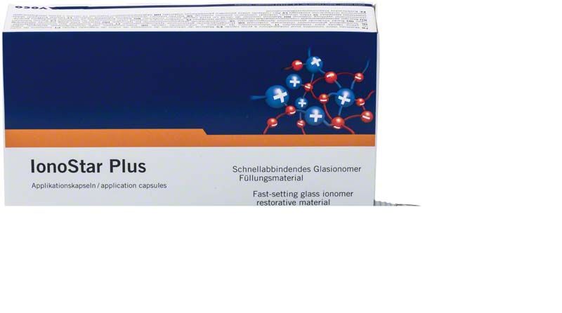 Verpackung von IonoStar® Plus A1 mit grafischer Darstellung von Ionen.