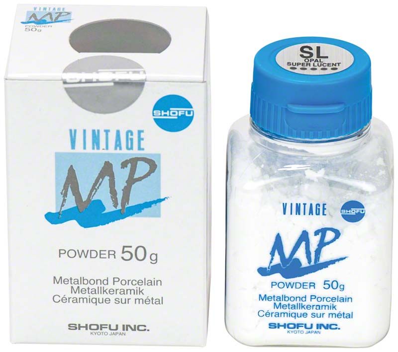 Vintage MP Opal Effekt 50g Pulververpackung und -flasche von Shofu.