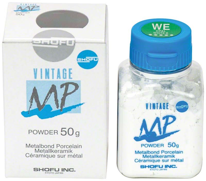 Vintage MP Opal Effekt 50g WE Pulverflasche neben Verpackung.