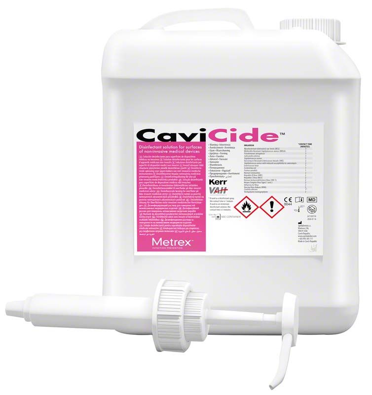 CaviCide™ Kanister 5 Liter mit Pumpaufsatz für Flächendesinfektion.