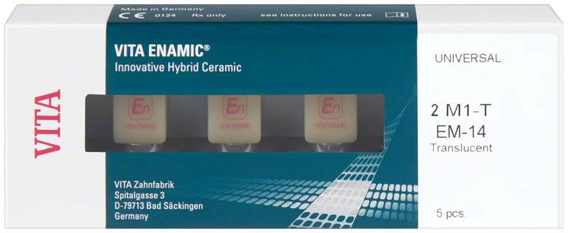 Verpackung von VITA ENAMIC® EM-14 T 2M1, innovative Hybridkeramik.