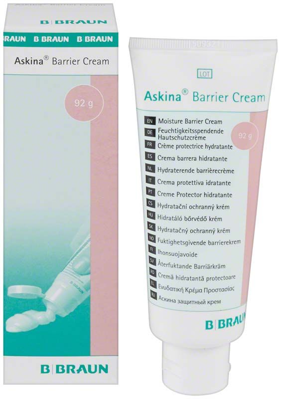 Askina® Barrier Cream in Tube und Verpackung mit Produktdetails.