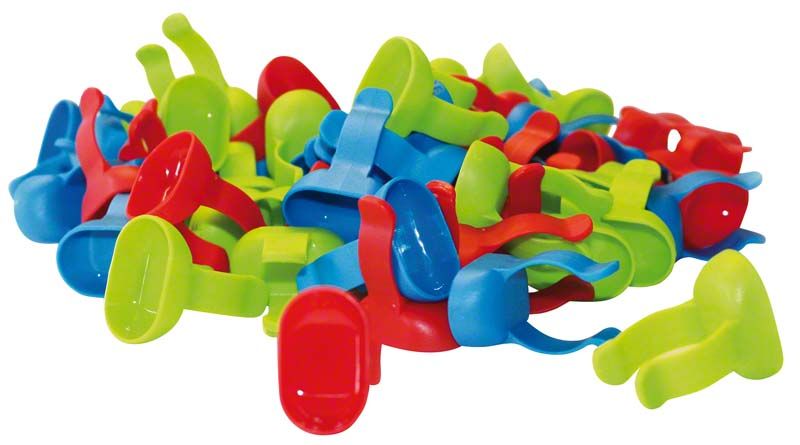 Bunte EKULF ProphyCups mit Ringnäpfchen-Design für die Dentalhygiene.