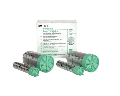 Dimension Penta H Quick Abformmaterial mit Verpackung und Kartuschen.