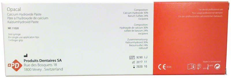 Opacal Packung mit Inhaltsstoffangaben und Herstellerinformationen auf der Rückseite.