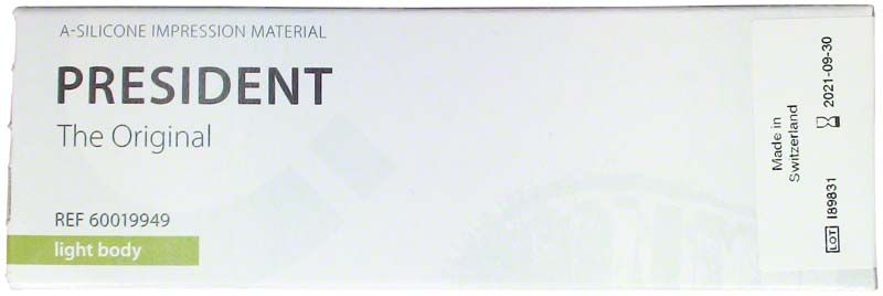 PRESIDENT The Original light body Abdruckmaterial in 2 x 53ml Tubenpackung.
